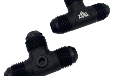 AN FLARE TEE WITH 1/8" NPT PORT